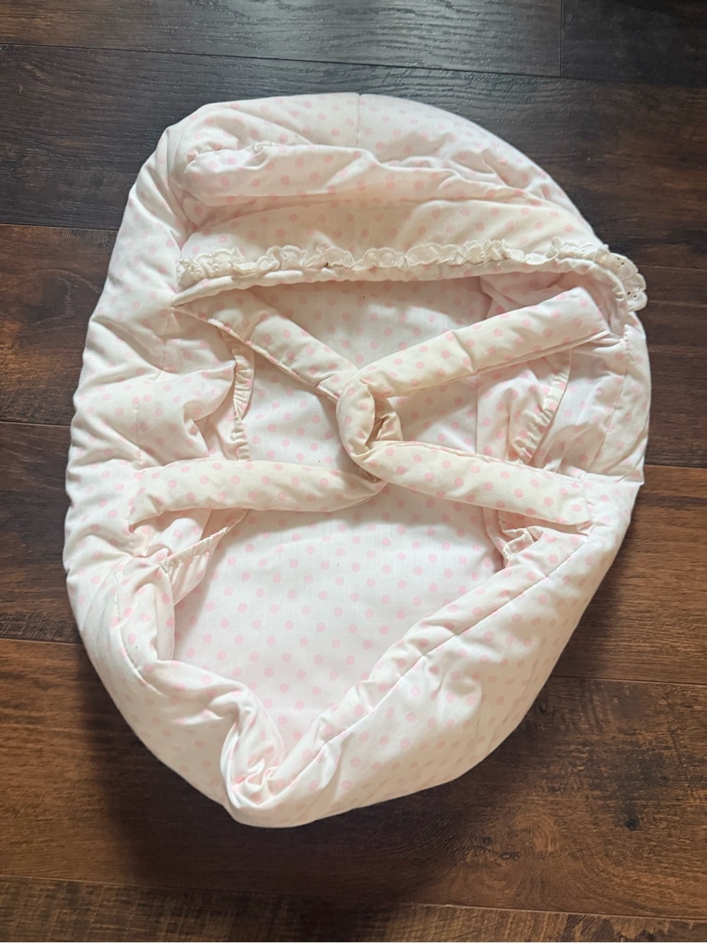 Doll Moses basket Soft Pink Polka Dot